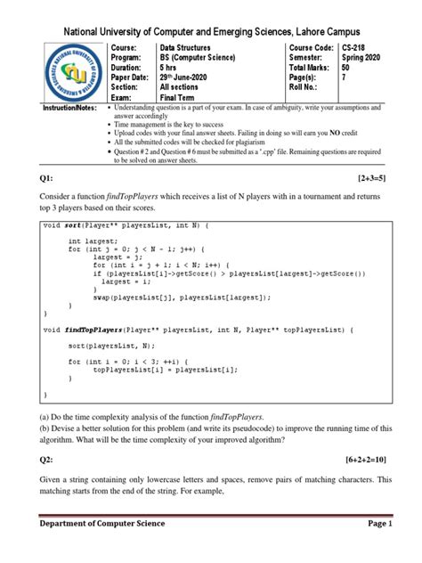 Image result for Final Exam Question Paper Data Structures and Algorithms Java