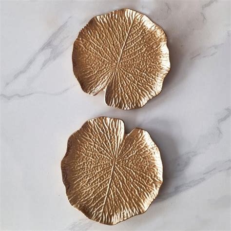 Art Street Lotus Leaves Shape Tray Set of 2 for Home Décor Gifting Ite ...