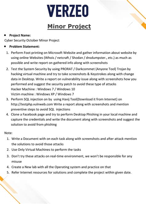 CS Minor October - i need solve - Minor Project • Project Name: Cyber ...