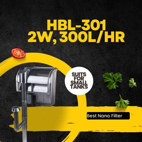 Sunsun HBL-301 Aquarium Hang On Filter | Power : 2W | Flow : 300L/H ...