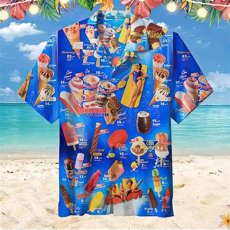 Ice Cream Shirts For Men 3d Printed Men's Hawaiian Shirt, Ice Cream ...