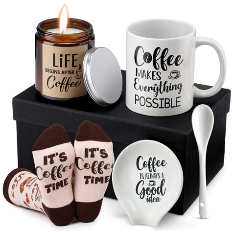 Amazon.com: Vabean 5 Pieces Coffee Lover Gift Set Includes Coffee Mug ...