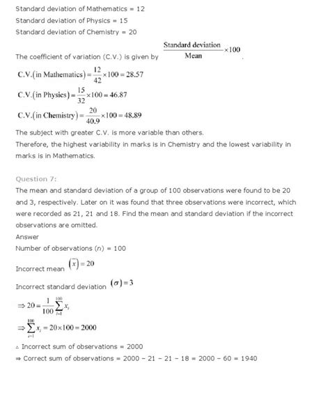 Statistics, Class 11 Mathematics NCERT Solutions