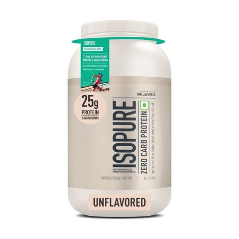 Buy Isopure Unflavoured Zero Carb Protein Powder, 1 kg | 19 Minutes ...