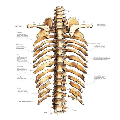 Premium Photo | Thoracic Vertebrae Anatomy Labeled Diagram Explanation