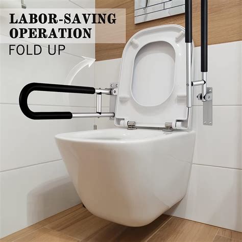 Buy Toilet Grab Bar Flip Up 304 Stainless Steel Flip Up Grab Bar for ...