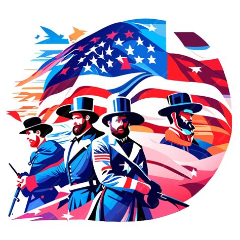 Premium Vector | American civil war vector illustration