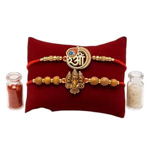 Buy Sajjan RAKHI Premium Rakhi Gift Set with Om & Ganesha Designer ...