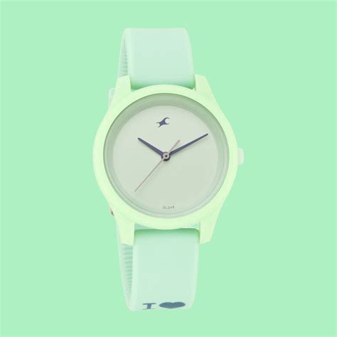 Buy Online Fastrack Monochrome Quartz Analog Green Dial Silicone Strap ...