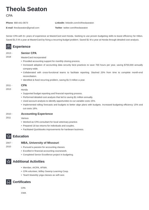 Accounting Resume Examples 的图像结果