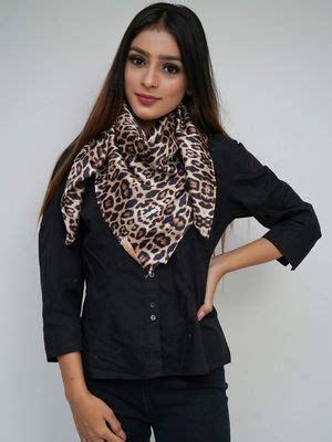 Buy Mizash Silk Satin, Leopard Print, Soft, Scarf Online