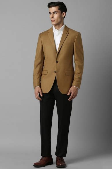 Buy Men Brown Regular Fit Solid Formal Blazer Online - 957866 | Louis ...