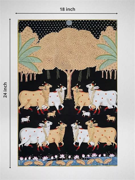 HANPAINTED GOW SANGAM UNDER TREE OF GOLD – Posh Pitara