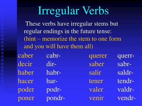 PPT - Conjugating Verbs in the Future Tense PowerPoint Presentation ...