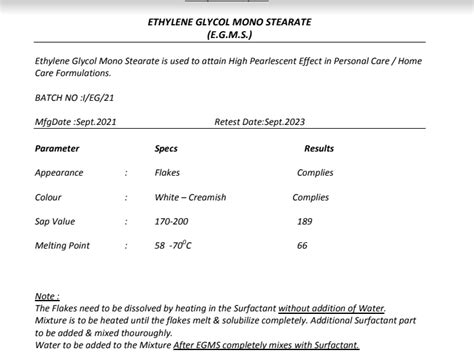 Ethylene Glycol Monostearate (EGMS) For Pearling of Shampoo – aseschem