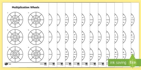Mixed Multiplication Tables for kids (Multiplication Wheels)