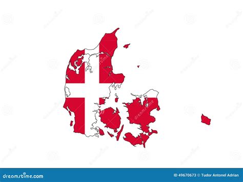 Denmark flag map stock image. Image of symbol, shape - 49670673