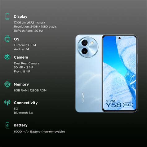 Buy vivo Y58 5G (8GB RAM, 128GB, Himalayan Blue) Online - Croma