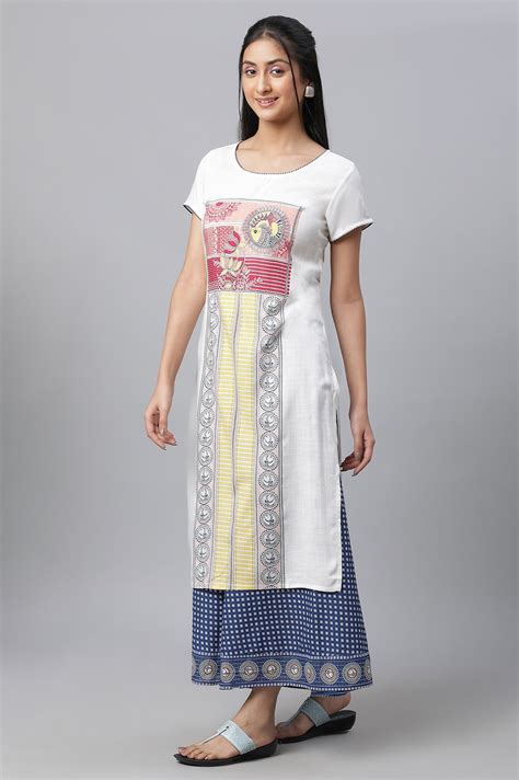 Buy White Printed Kurta, Culottes & Dupatta Set Online for Woman | Shop ...