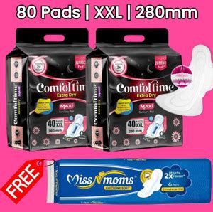 comfortime Extra dry, XXL(80 PADS, 280mm) Heavy Flow pads, Jumbo pack ...