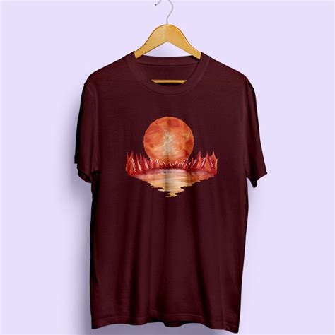 Red Landscape Half Sleeve T-Shirt – Soul & Peace