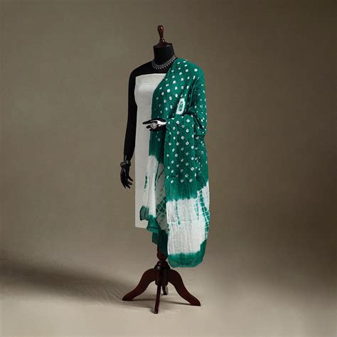 Green Kutch Tie-Dye Pure Mul Cotton Shibori Bandhani Dupatta