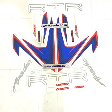 Graphics Sticker Set for TVS Apache RTR 200 4V | Blue Bike | Red Stick