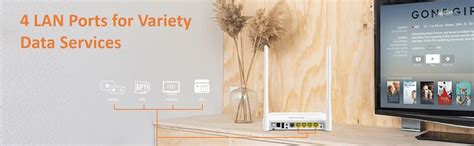 Tenda HG6 N300 Wi-Fi GPON ONT Router, 4 LAN Ports, 2X6dBi High Gain ...