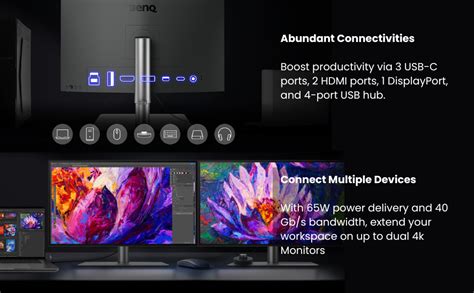 BenQ PD2725U 27 "(69 cm) IPS 4K HDR10 Monitor for Mac| 95% P3| 100% ...