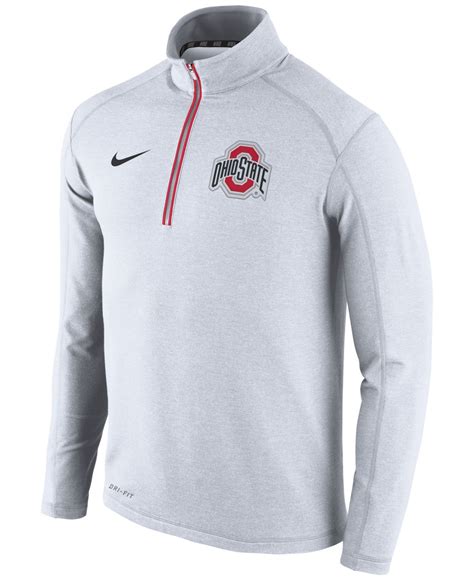 Nike Men's Ohio State Buckeyes Game Day Quarter-zip Pullover in White ...