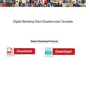 Fillable Online Digital Marketing Client Questionnaire Template ...