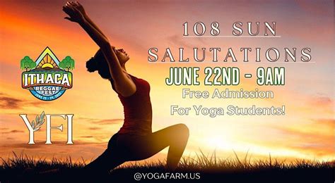 108 Sun Salutations at Ithaca Reggae Fest June 22, 2024, Stewart Park ...