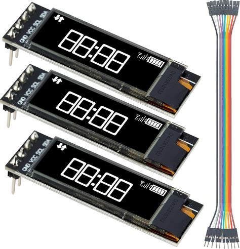 0.91 Inch OLED I2C Display Module 128x32 SSD1306 Monochrome Screen with ...