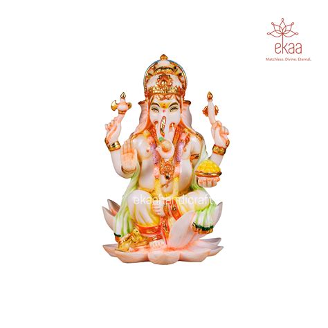 Lord Ganesha Statue in Culture Marble – Ekaa Handicrafts