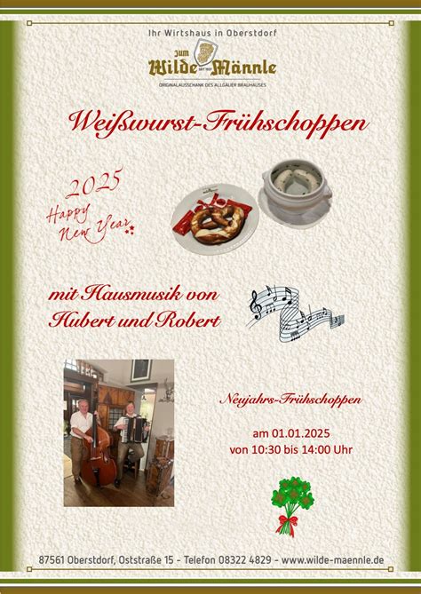 Weißwurst-Frühschoppen mit Hausmusik, Oststraße 15, 87561 Oberstdorf ...