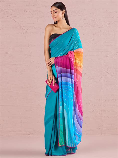 Designer Printed Georgette Saree from navyāsa by Liva