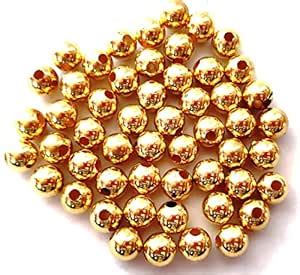 GoSetGet! 750 Ball Beads Gold Color Plastic Beads (5mm) for Jewellery ...