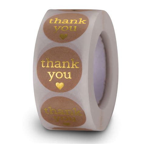 Buy 2.5cm Thank You Stickers - MRIMAYA Round Kraft Thank You Stickers ...