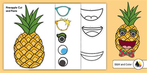 Pineapple Cut and Paste Craft (teacher made) - Twinkl