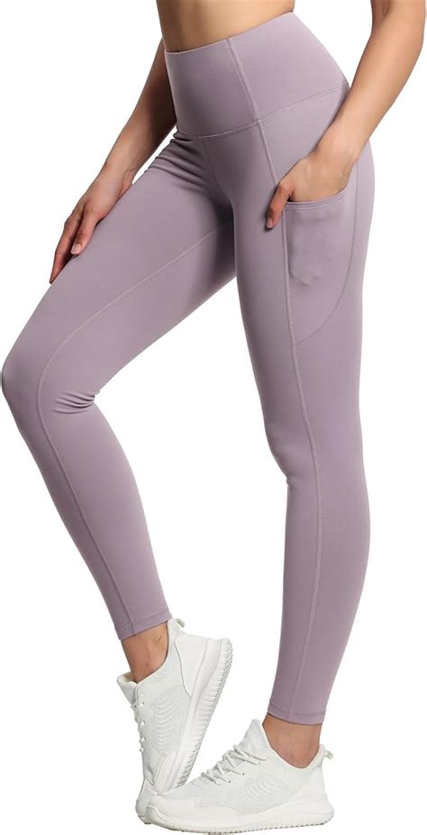 THE GYM PEOPLE Thick High Waist Yoga Pants with Pockets, Tummy Control Workout Running Yoga Leggings Minimalist