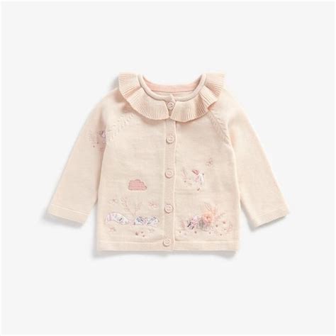 Buy Girls Full sleeves Cardigan embroidered - Pink Online at Best Price ...