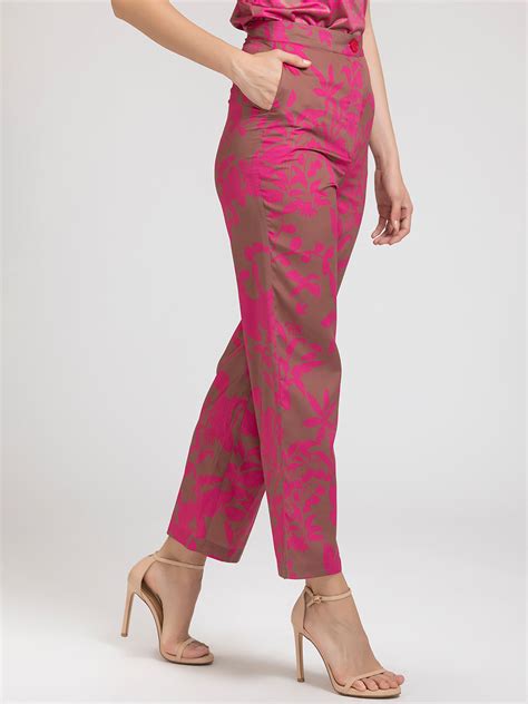 Shaye | Pink Floral Print High Rise Pants| Buy Women's Pants Online ...