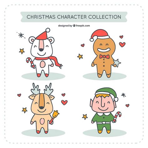 Cute christmas characters Vectors - Download Free High-Quality Vectors ...
