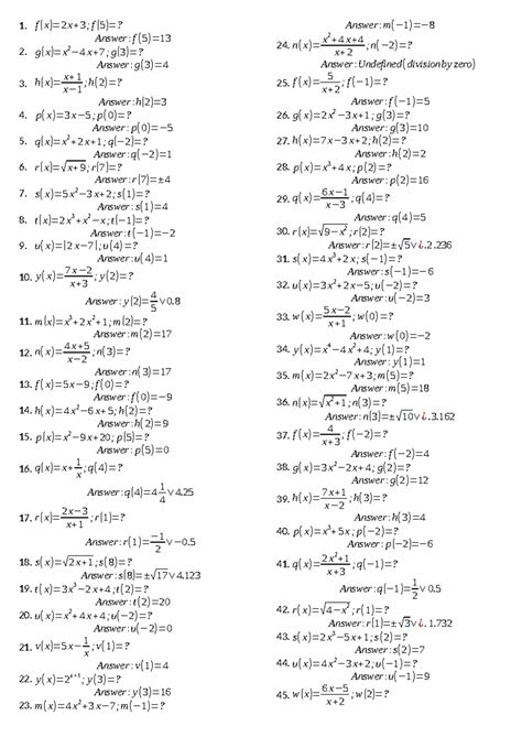Activity Sheet - Function Tic Tac Toe - f ( x )= 2 x + 3 ; f ( 5 ...