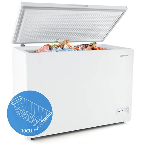 Costway 10 Cu. Ft. Compact Chest Freezer with 7-Level Temperature ...