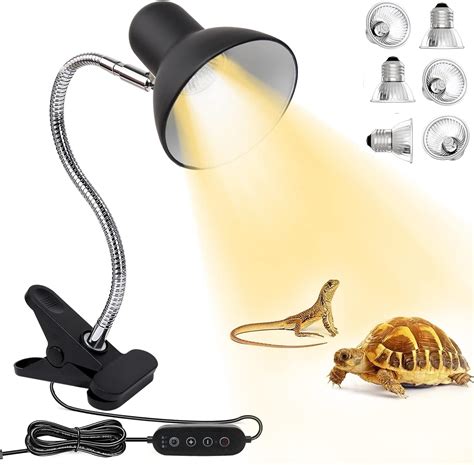 Buy Reptile Heat Lamp with 6 Heat Lamp Bulbs,UVA UVB Reptile Light ...