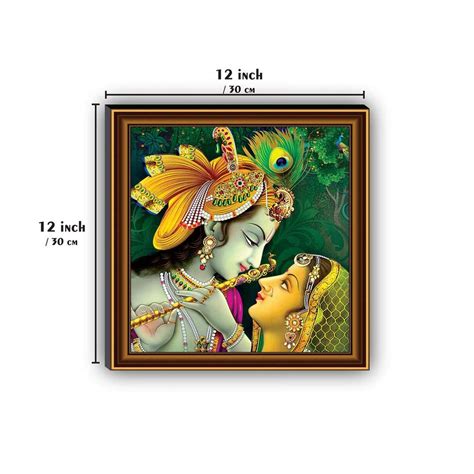 Nobility Radha Krishna Framed Painting UV Textured Design Religious Wa