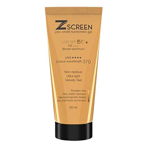 Zscreen Zinc Oxide Sunscreen Gel, 50ml : Amazon.in: Beauty