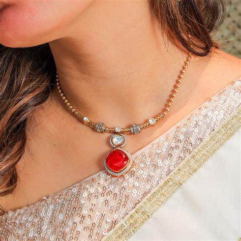 Kalpi Copper brass with stone necklace set – Revive Home