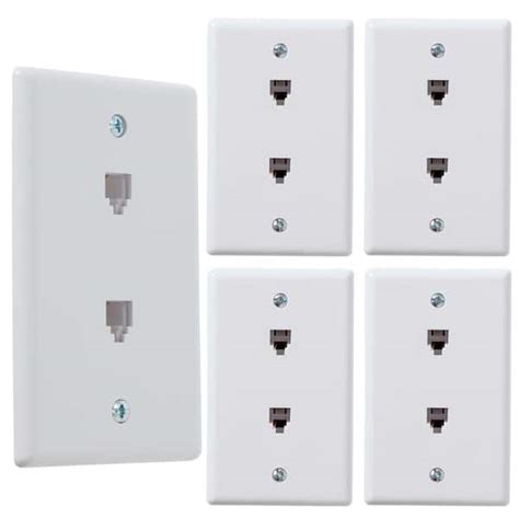 White 1-Gang Telephone Data Jack Wall Plate, 6P4C, | Ubuy India